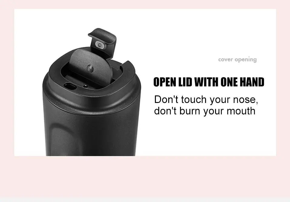 Insulated Water Bottle Thermal Coffee Travel Mug Tumbler Cup Stainless Steel Vacuum Insulated Thermos Flasks Leakproof Drinkware