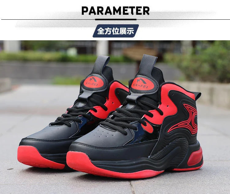 Men's High-Top Basketball Shoes New Wear-Resistant Sports Sneakers Athletic Outdoor Casual Training Boots