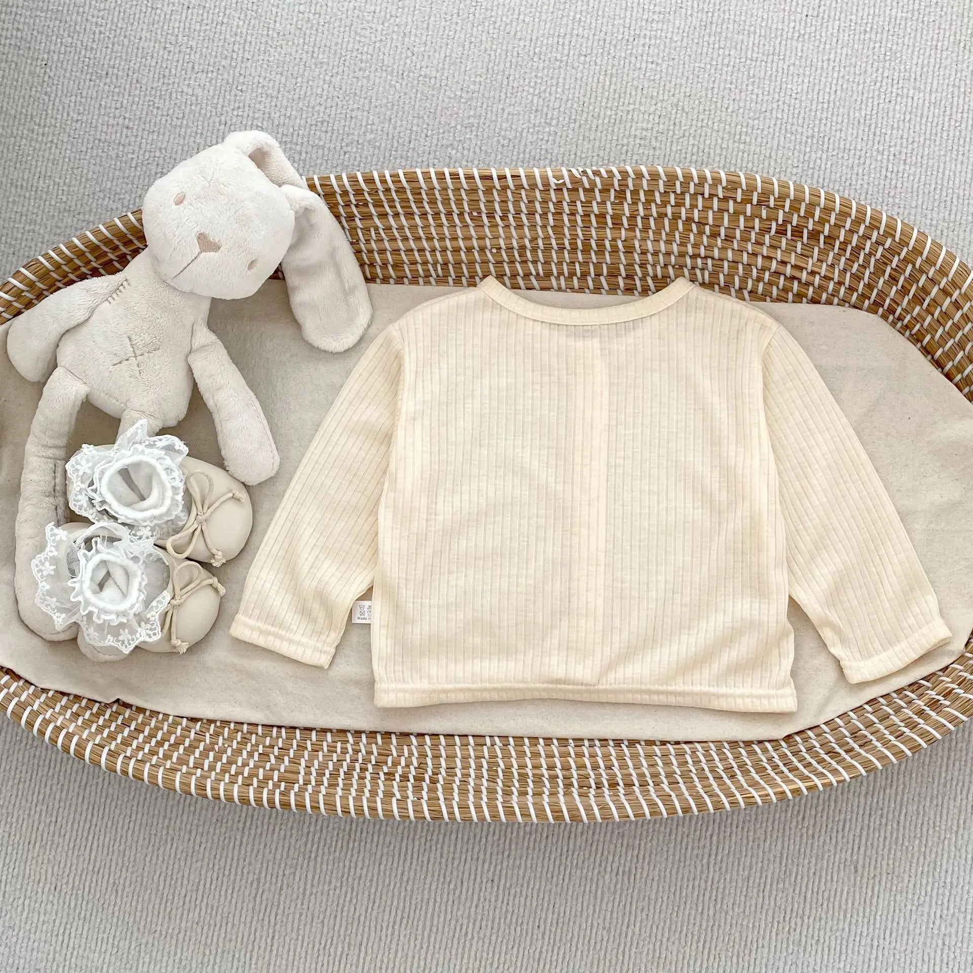 Summer Baby Girl Sunscreen Shirt Solid Color Simple Round Neck Air Conditioning Cardigan Lightweight Breathable Girl's Coat