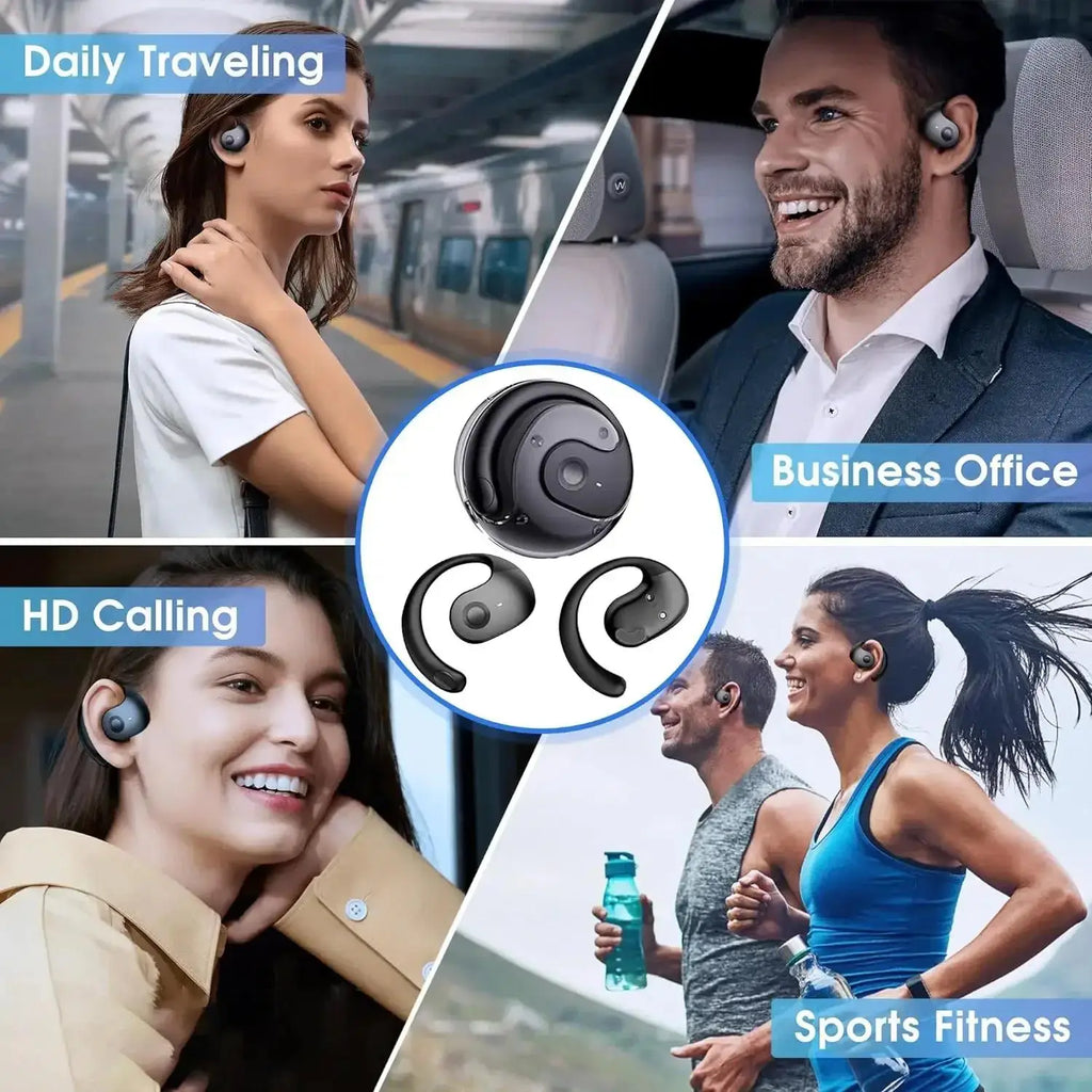 Wireless Headphones Bluetooth 5.4 Headset With Mic HiFi Stereo Sound Earphones Smart Touch Sports Waterproof Earbuds For iPhone