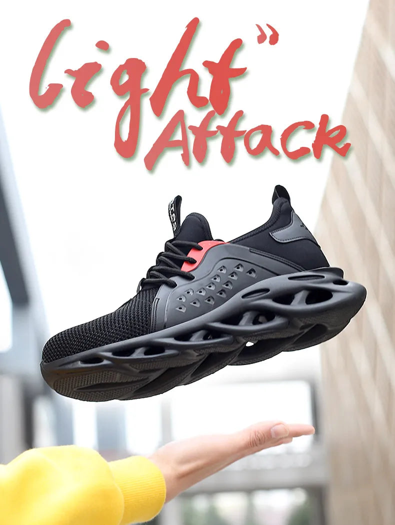 Work Safety Shoes Men Lightweight Indestructible Work Sneakers Security Steel Toe Shoes Safety Protective Boots Roofing Shoes