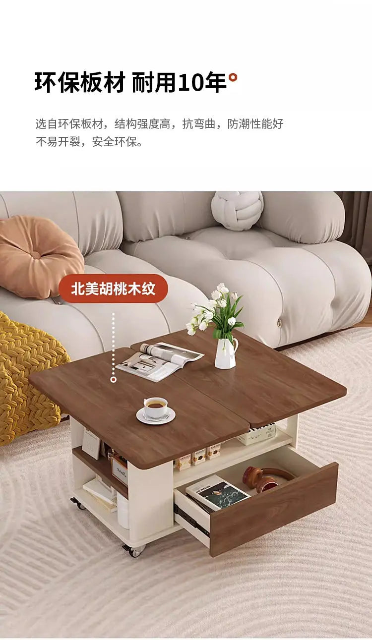 Folding Coffee Tables Multifunctional With Wheels Living Room Storage Side Tables Lounge Center Dining Table Hotel Furniture