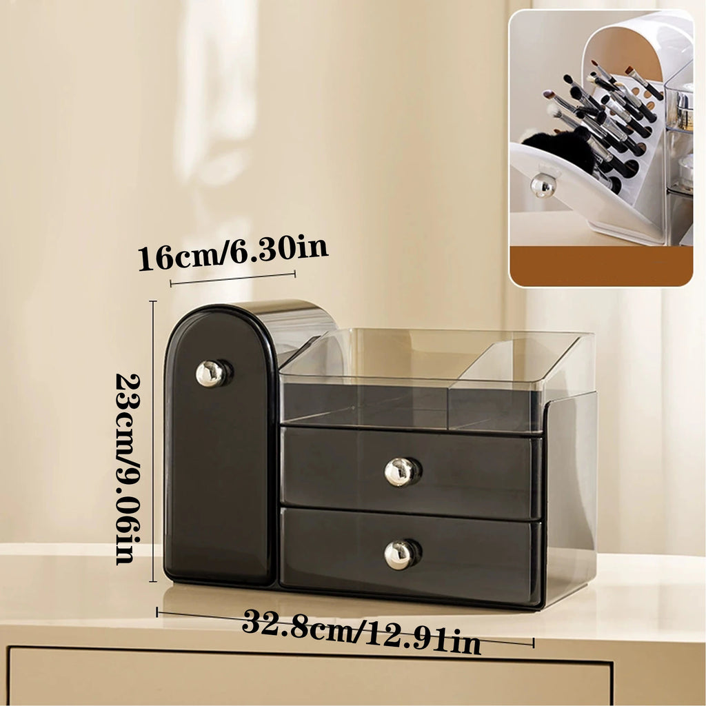 Multifunctional Cosmetics Storage Box, Dressing Table Lipstick and Eyebrow Pencil Organizer, Large-Capacity Skin Care Product, Makeup Brush, Facial Mask Storage, Cosmetics Storage Box