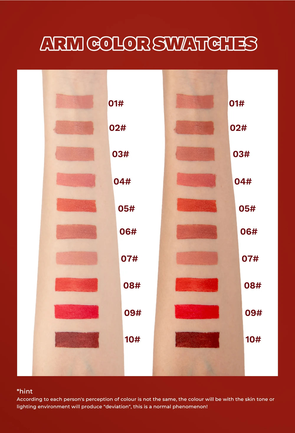 QIBESTNatural Velvet Matte Lipstick Long-lasting 10 Color Lip Stain Lightweight Moisturizing Lip Balm Women Makeup New Lip Tint