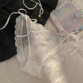 Lingerie Low Waist Embroidery Flower Panties Cotton Crotch Sweet Underwear for Women Transparent Mesh Lace Briefs Girl