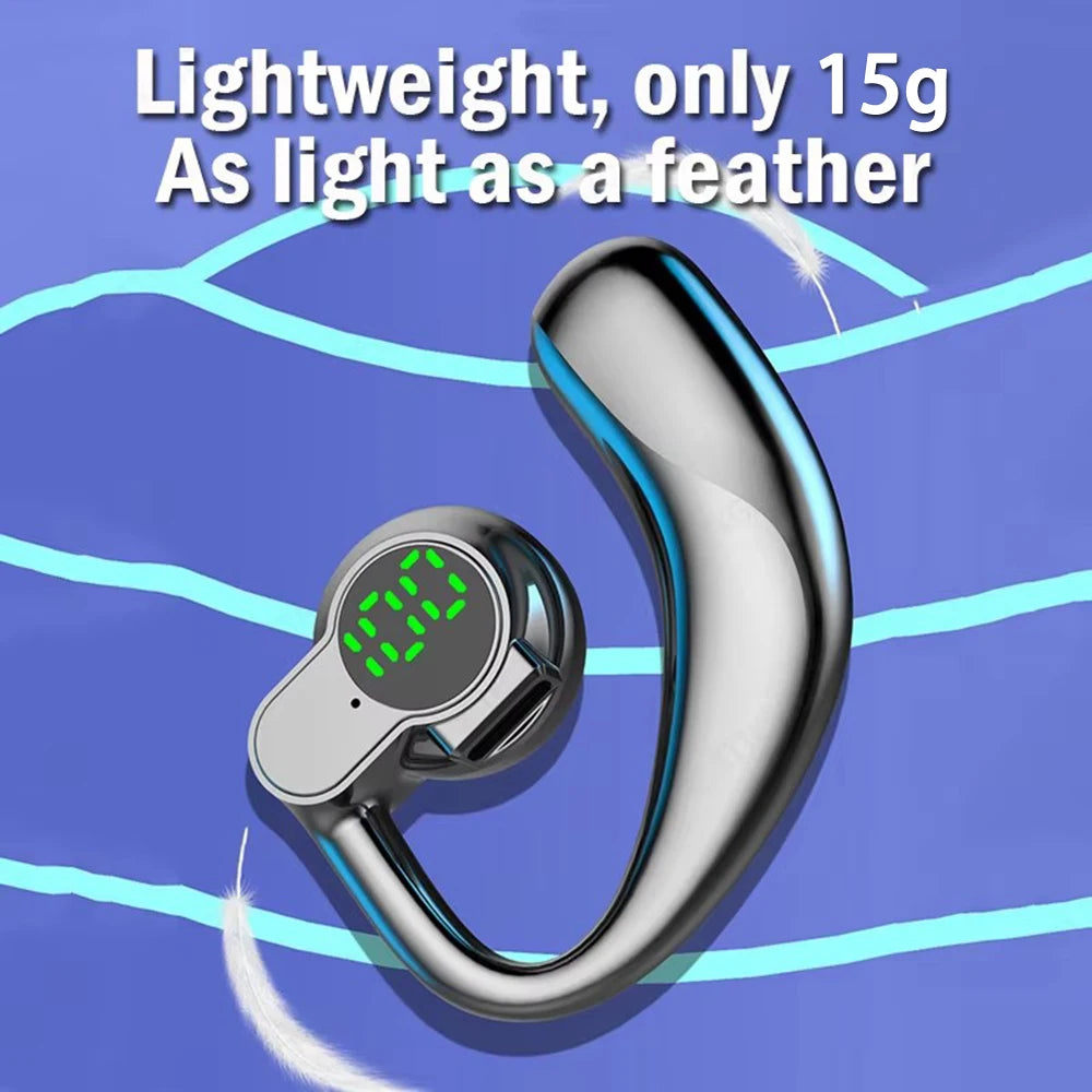 Bluetooth 5.4 Open 180° Rotation Wireless Business Headset With Mic Air Conduction Ear-hook Touch Control Sports Hifi Earphone