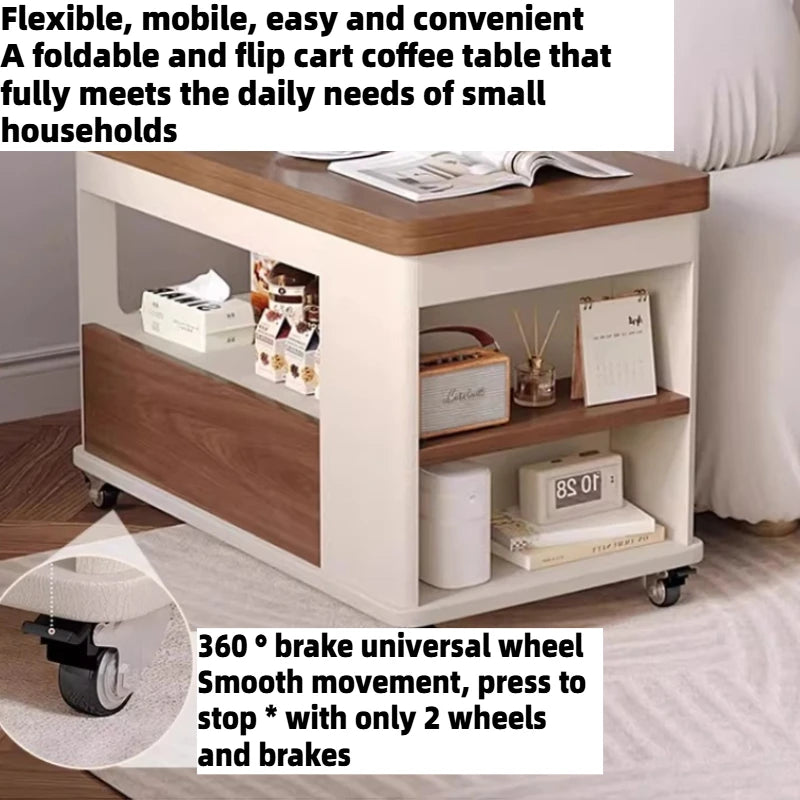 Folding Coffee Tables Multifunctional With Wheels Living Room Storage Side Tables Lounge Center Dining Table Hotel Furniture