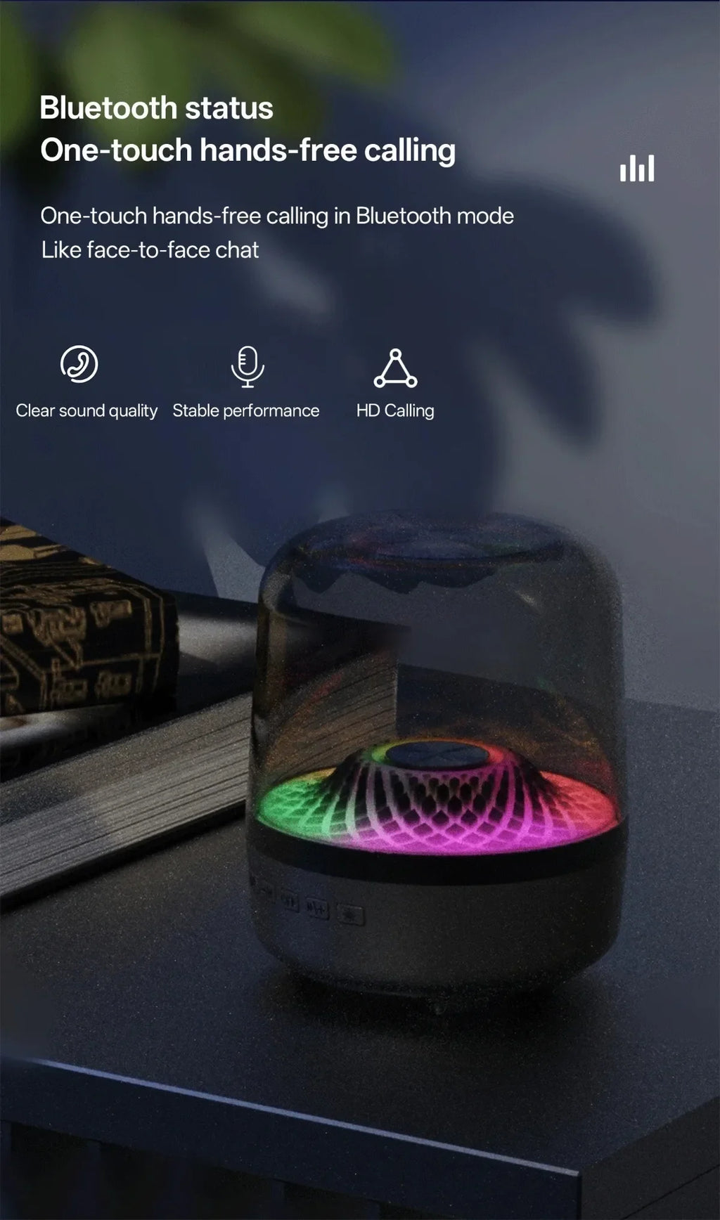 Bluetooth Soundbar With Breathing Lamp Subwoofer Hi-Fi Stereo Sound For Gaming Room Home Theater Decoration
