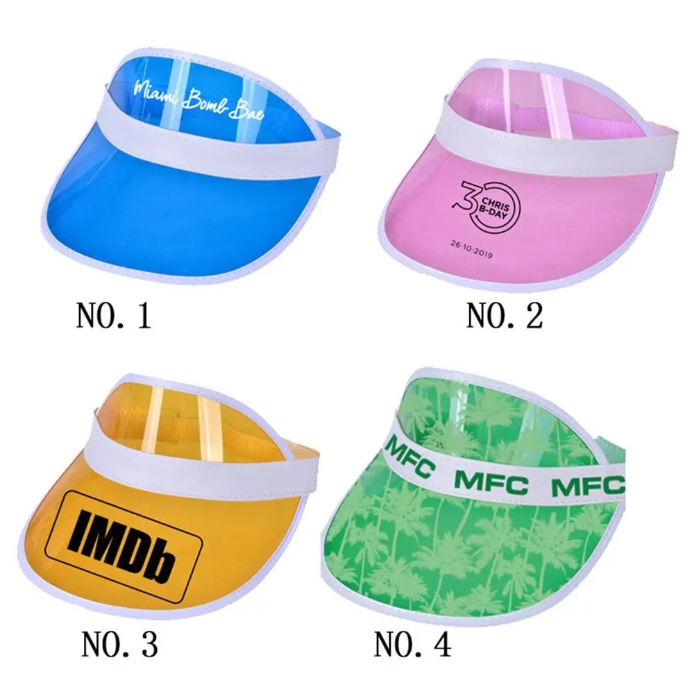Summer Baseball Hat Anti-UV Sunshade Hat Empty Top Transparent Plastic Visor Caps Sunshade Bicycle Sun Hat Sports Accessories