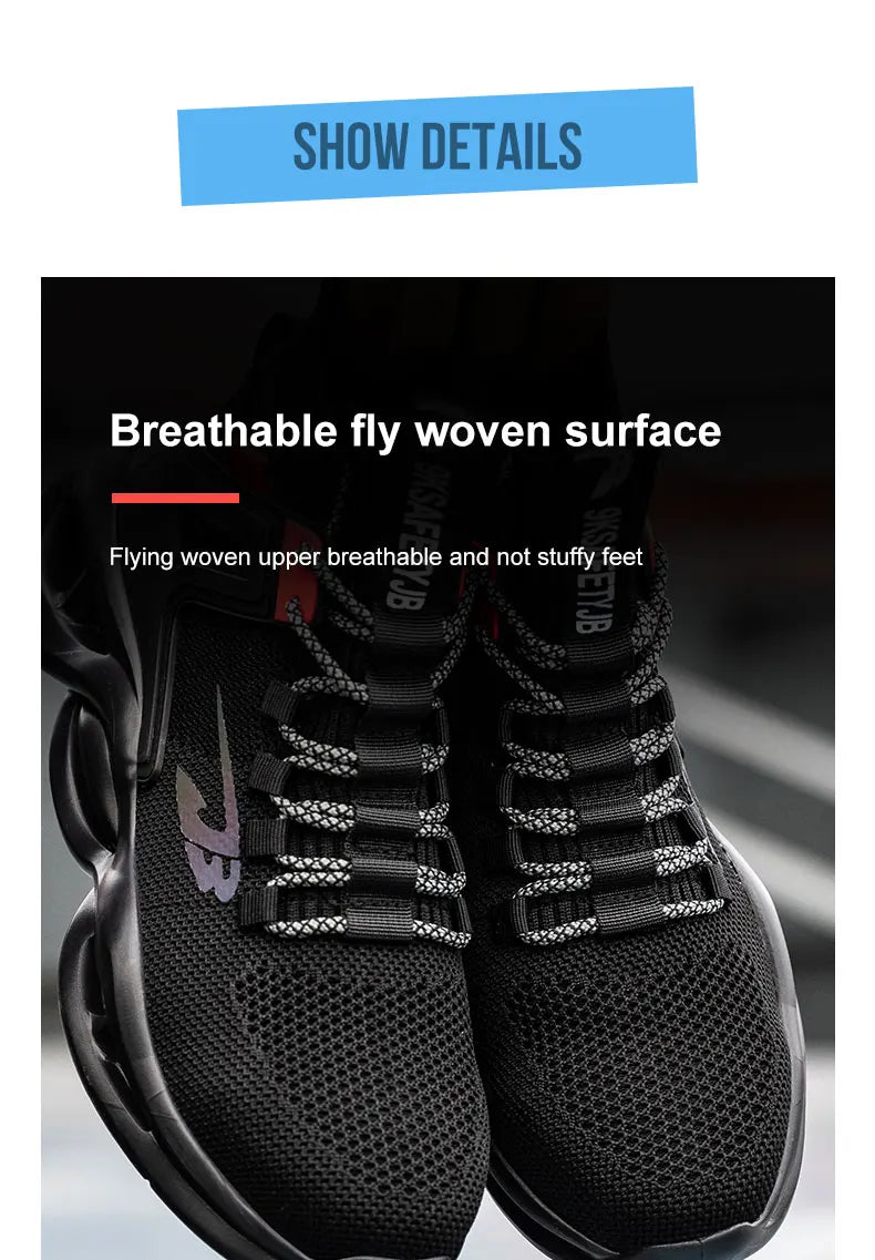 2025 New Safety Shoes Men Boots High Top Work Sneakers Steel Toe Cap Anti-smash Puncture-Proof work Boots Indestructible Shoes