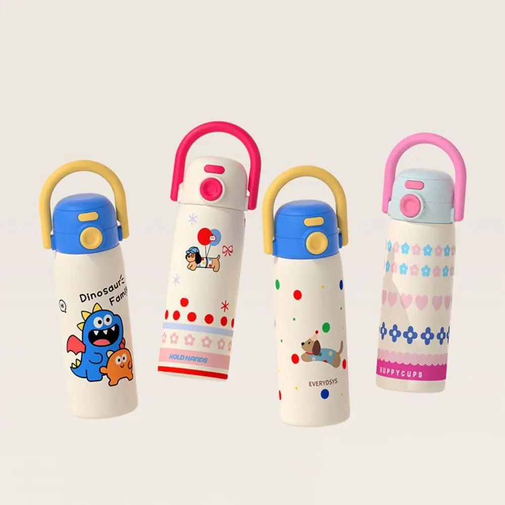 Reusable Creative Thermal Water Bottle 500ML Portable Thermal Cup Leak-proof Straw Design Drinking Straw Cup Kitchen Supplies