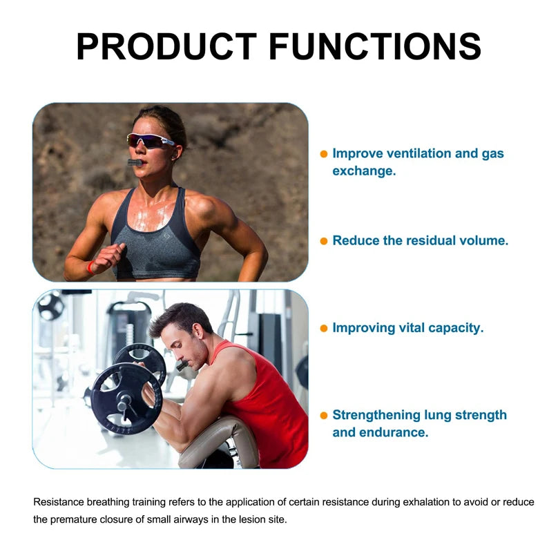 Breathing Trainer Lung Flexer Drop shipping Durable Fitness Exerciser Increases Lung Capacity Breath Adjustable Deep Breath