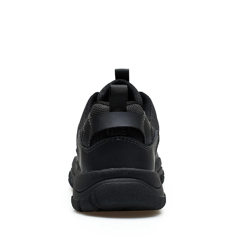 Men's New Outdoor Closed-Toe Casual Hiking and Mountaineering Shoes,Low-Top Style with Laces, Rubber Anti-Slip Sole, Solid Color