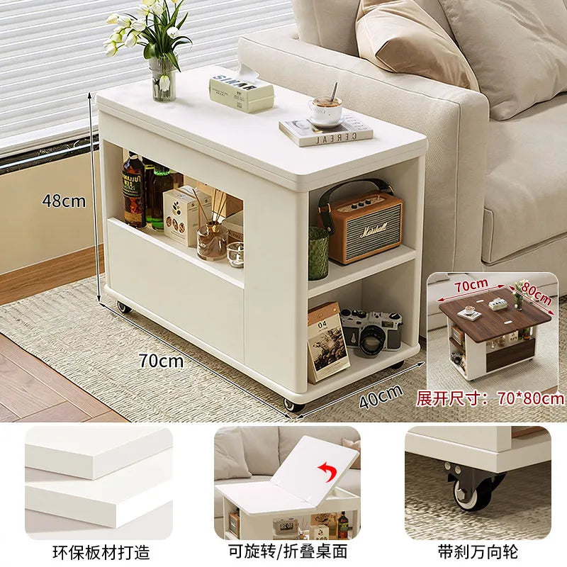Folding Coffee Tables Multifunctional With Wheels Living Room Storage Side Tables Lounge Center Dining Table Hotel Furniture