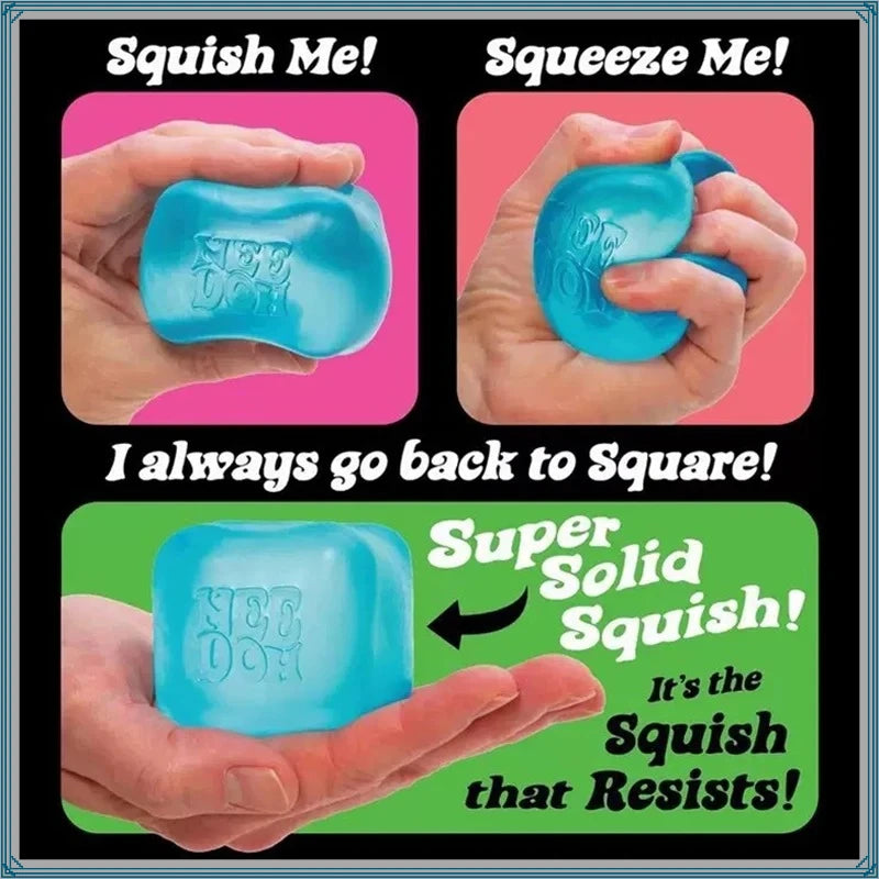 Needoh Nice Cube Sensory Stress Reliever Fidget Tool for Anxiety &Focus Desk Sensory Cube for Adults & Anti-Anxiety Squeeze Kids