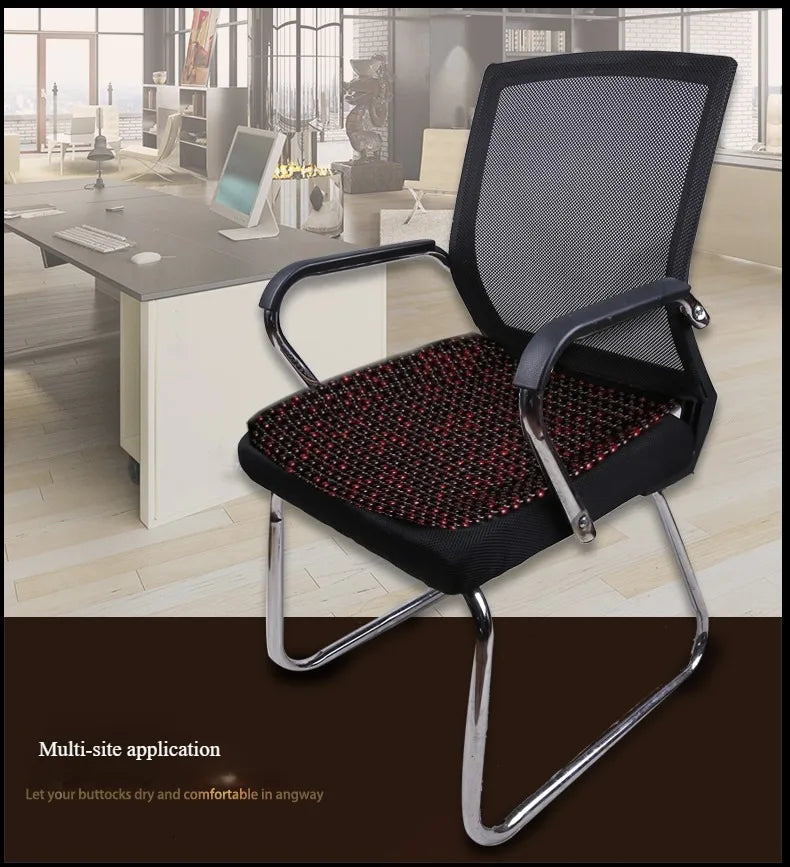 Summer  Wooden Bead Seat Cushion  Stitched by Hand  Comfortable and Breathable  Suitable for Office, Home and Car