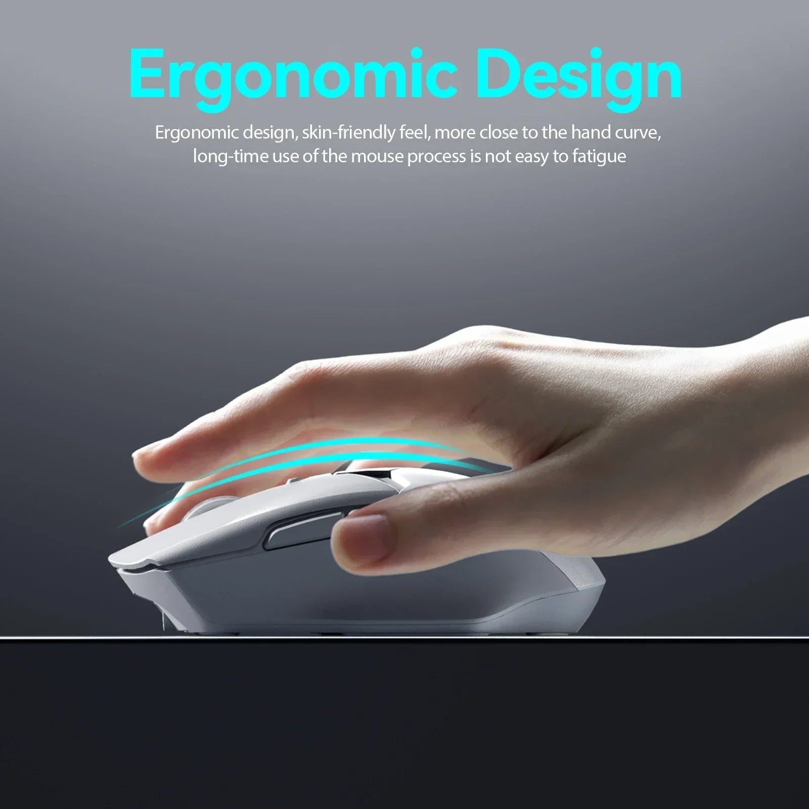 Wireless Bluetooth Mouse with Digital Battery Display, Silent Ergonomic Mouse for PC Laptop Gaming, 2.4G/Bluetooth 5.0