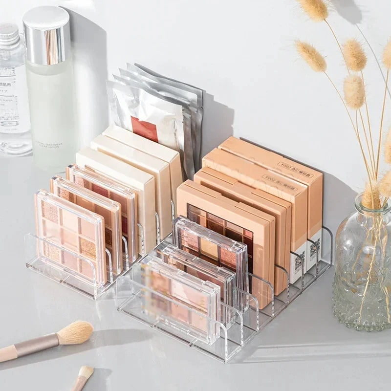 7-Compartment Desktop Makeup Storage Box Plastic Organizer for Cosmetics Blush Eyeshadow Display Tray