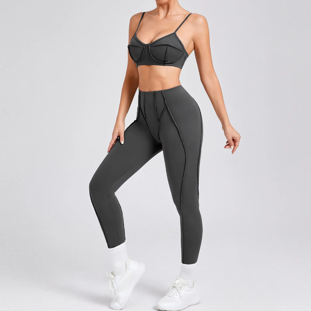 1/2 Pcs Yoga Bra Sets for Women Gym Suit Fitness Outfit High Waist Workout Leggings Activewear