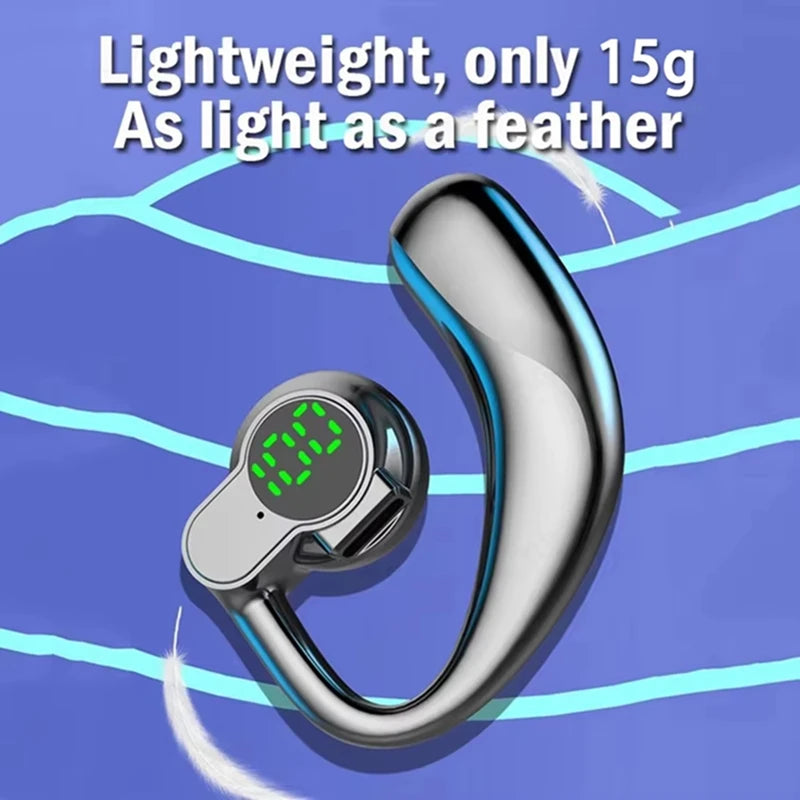 Bluetooth5.4 wireless earphones with digital display high-definition calling sport sleep earphones Type-C charging single ear
