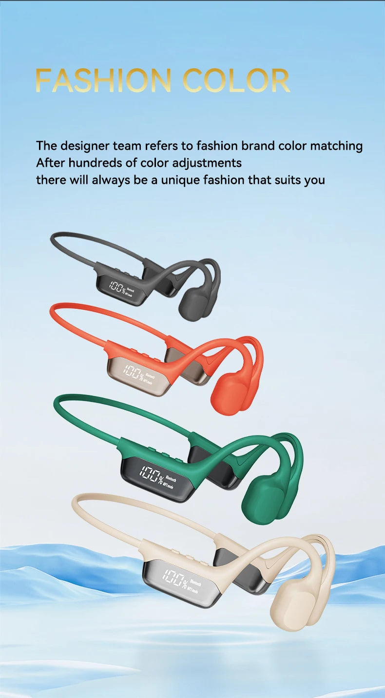 Bluetooth 5.4 Bone Conduction Wireless Headphones LED Display 32GB MP3 Player IPX8 Waterproof Swimming Sports HIFI Music Headset