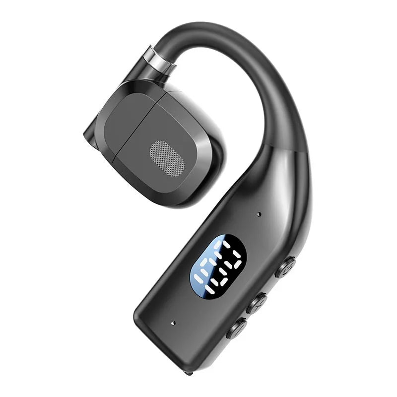 Bluetooth 5.3 Wireless Headphone 180° Rotation Business Headset With Mic LED Display Ear-hook Touch Control Sports Hifi Earphone