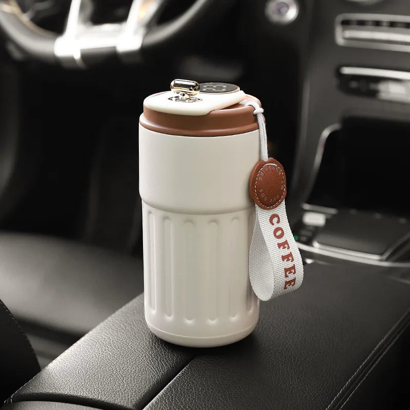 450ml Smart Thermos Bottle  Digital LED Display Temperature Coffee Cup Stainless Steel Vacuum Cup Business Portable Thermal Mug