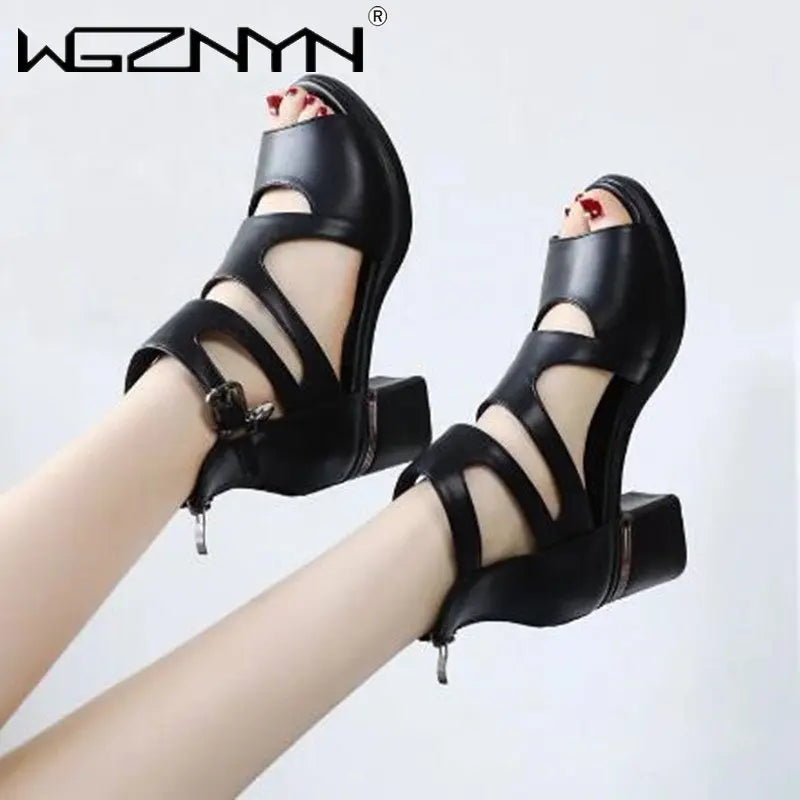 2025 NEW Comfortable Fashion Shoes Women Sandals High Heels Summer Sweet Fashion Wedding Shoes White and Black Handmade Sandals