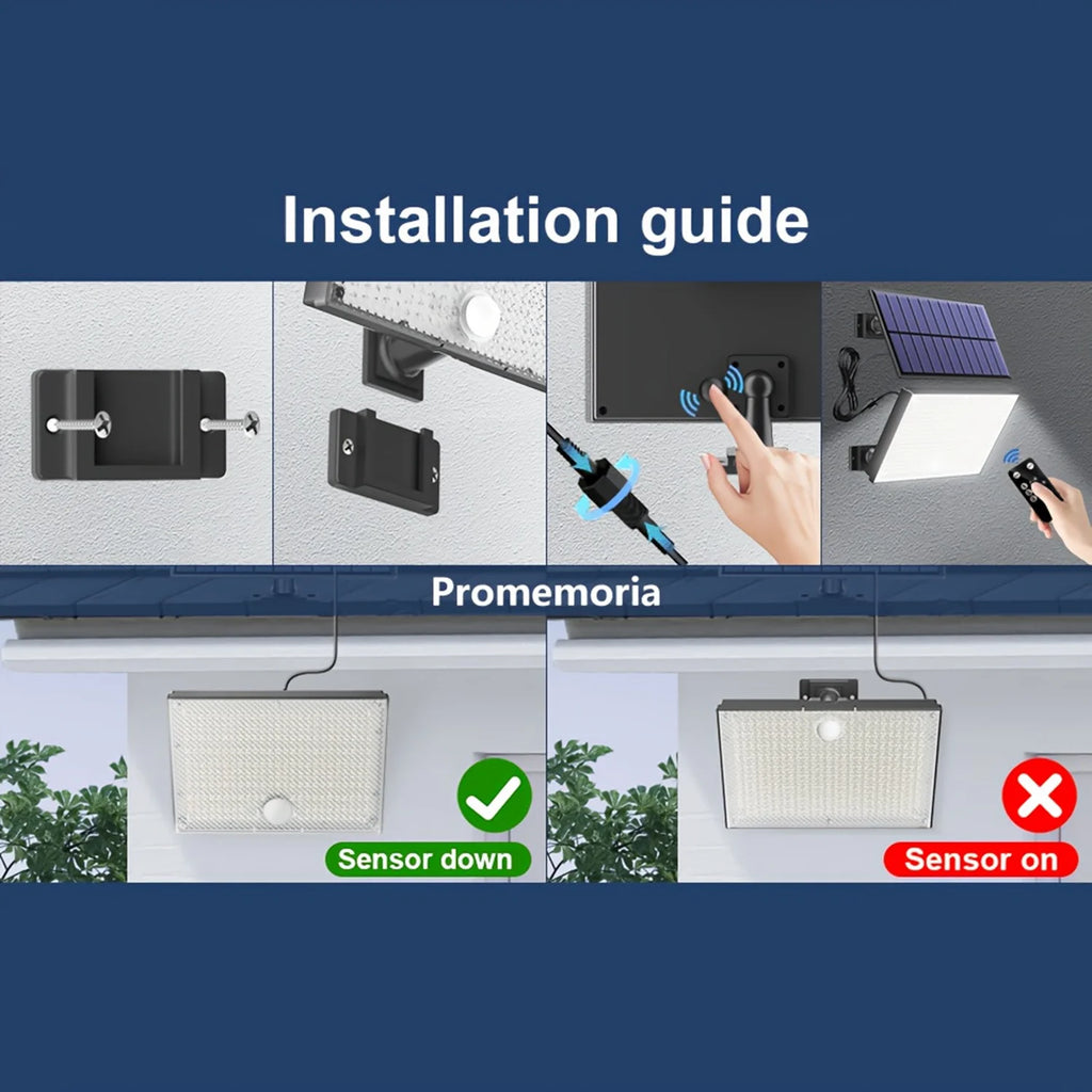 Solar Lights Outdoor 400LED Remote Solar Security Lights Outdoor Motion Sensor Waterproof Solar Wall Lamp Garden Patio Yard