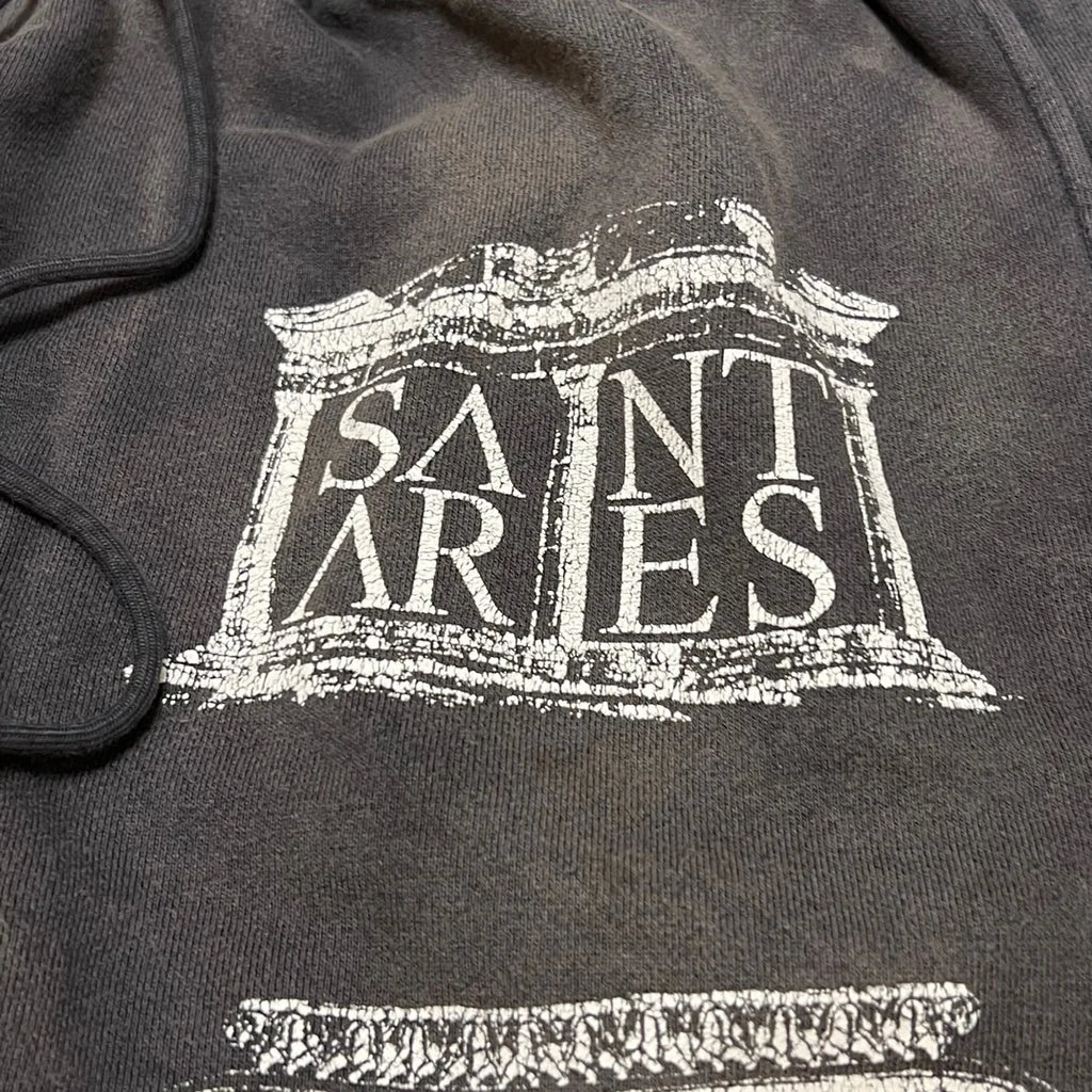 Aries  Collaborative New English Print Heavy Washed Cuffed Sweatpants Youthful Vitality All-Season Fleece-Lined ...