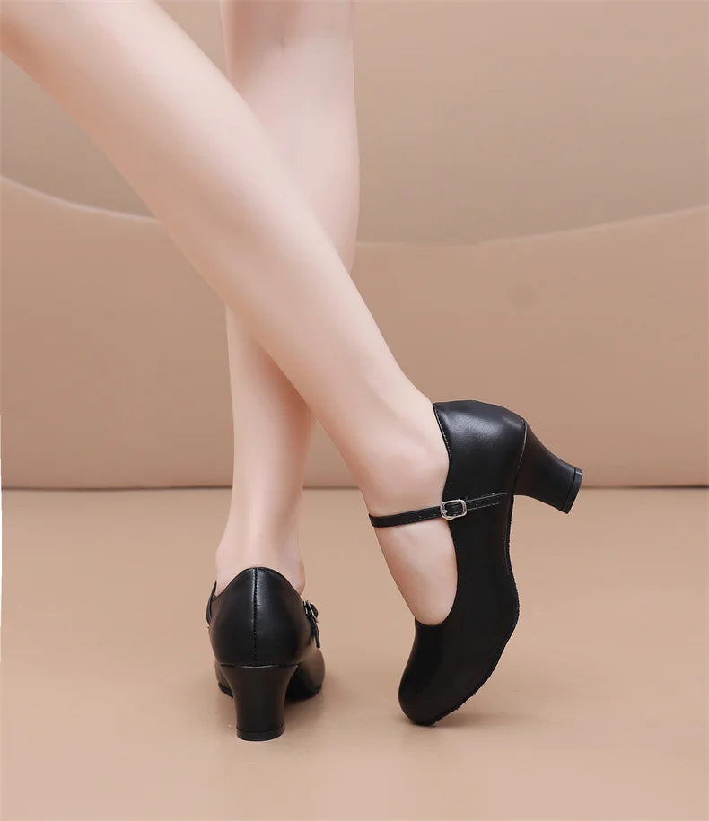 New women's dance shoes Latin party Social Dancing tango jazz elegant dance shoes closed toe black modern dance shoes 35-45