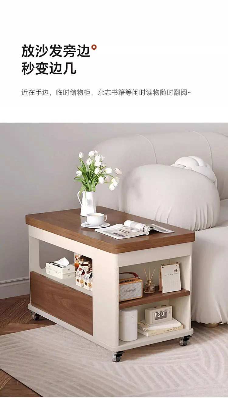 Folding Coffee Tables Multifunctional With Wheels Living Room Storage Side Tables Lounge Center Dining Table Hotel Furniture