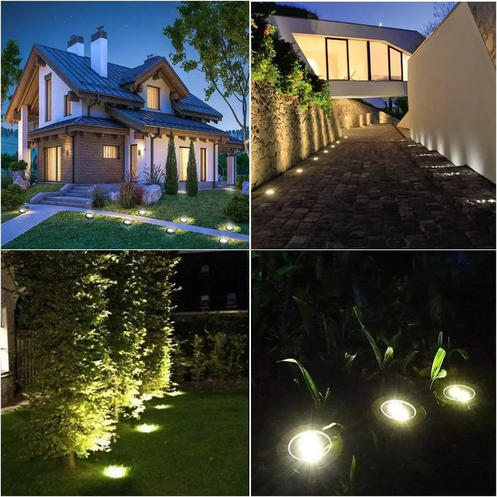 Solar Ground Lights, Waterproof 16LED Solar Light Outdoor Garden,  Landscape Lights for Pathway, Yard, Lawn, Pool, Step, Walkway