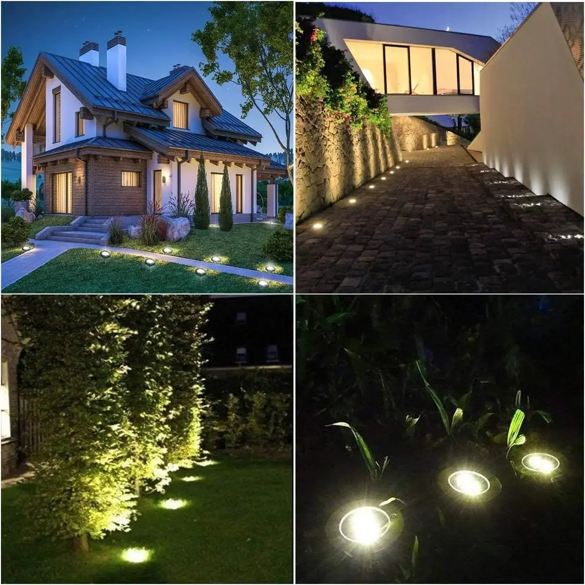 Solar Ground Lights, Waterproof 16LED Solar Light Outdoor Garden,  Landscape Lights for Pathway, Yard, Lawn, Pool, Step, Walkway