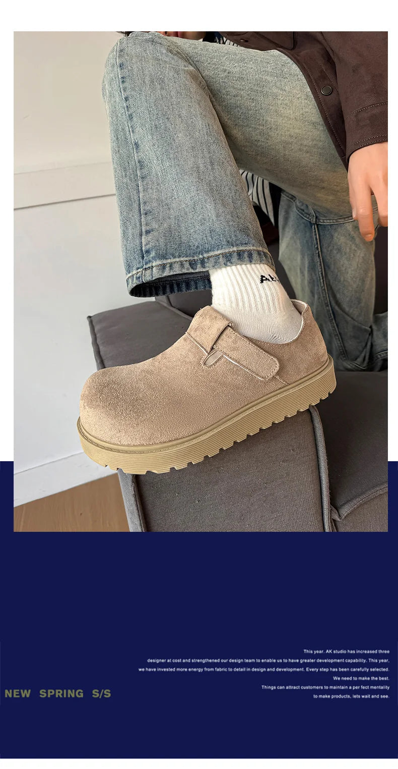 Spring and Autumn Men's Derby Shoes‌ – New Design, Height-Increasing, Stylish, Comfortable for Walking, Casual Flat-Toe Loafers