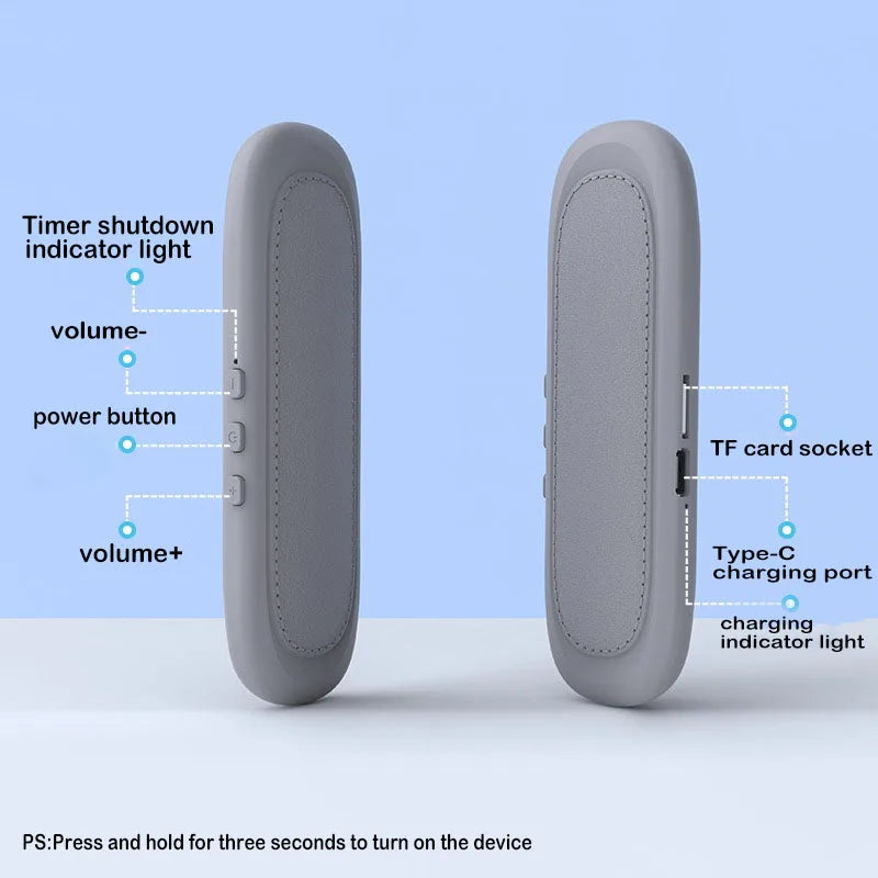 Bluetooth 5.4 Under Pillow Speaker Bone Conduction Speaker Noise Reduction Stereo Music Player with TF Card Slot Timed Shutdown