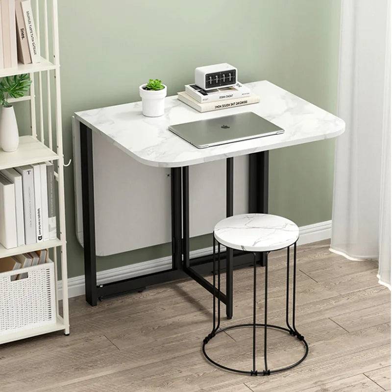 Foldable Rectangular Dining Table 100/120/140 Cm for Small Space Home And Restaurant Furniture Compact Meal Folding Table