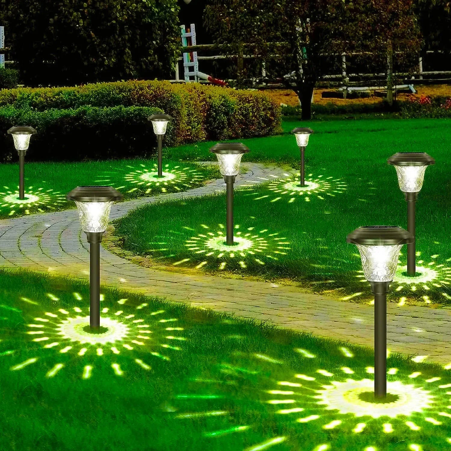Solar Outdoor Lights New Garden Lamps Powered Waterproof Landscape Path for Yard Backyard Lawn Patio Decorative LED Lighting
