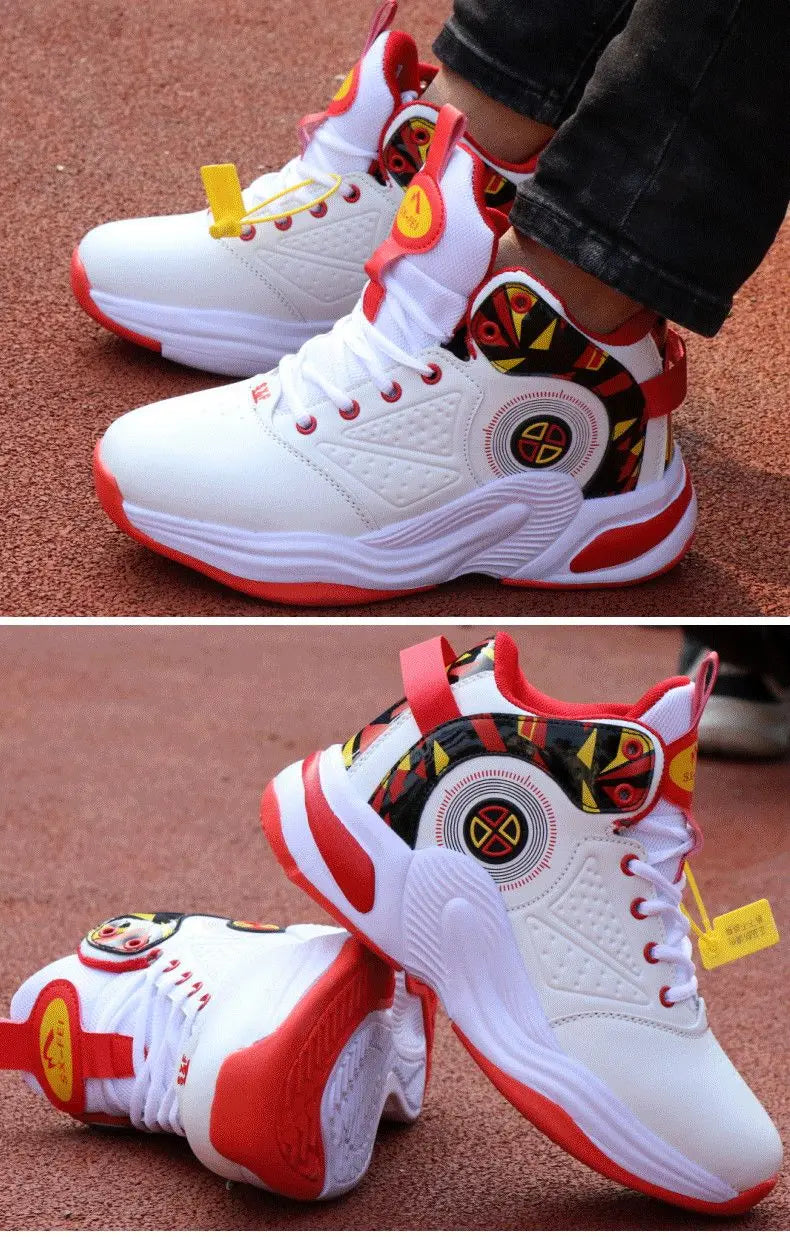 Men's High-Top Basketball Shoes New Wear-Resistant Sports Sneakers Athletic Outdoor Casual Training Boots