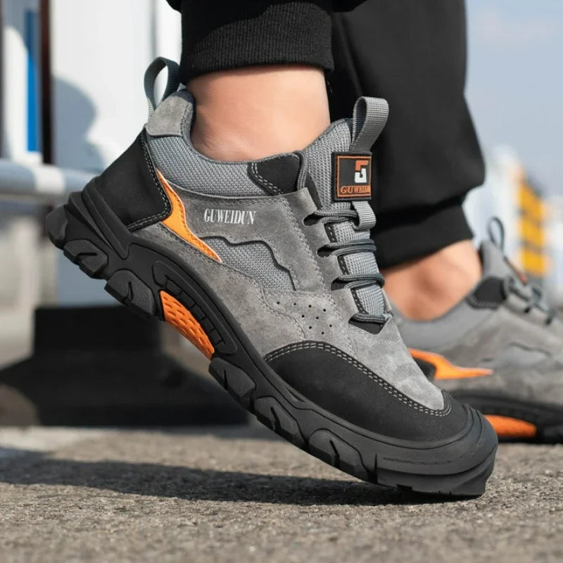 Men's Safety Shoes Fashion Work Steel Toe Shoes Anti-smash Anti-puncture Boots Shoes for Men Indestructible Comfortable Sneakers