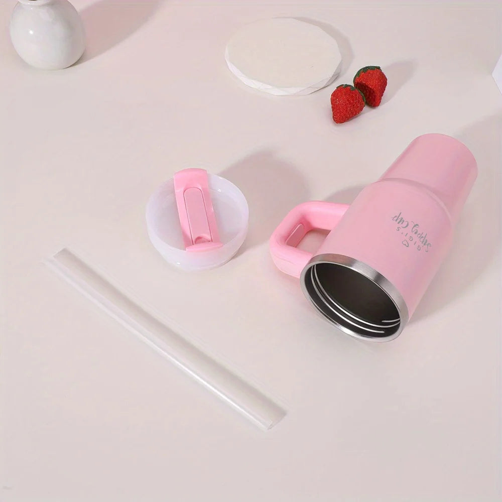 14oz Thermal Mug with Handle, 304 Stainless Steel Insulated Tumbler Vacuum Coffee Cup, Portable Water Cup Travel Thermal Cup