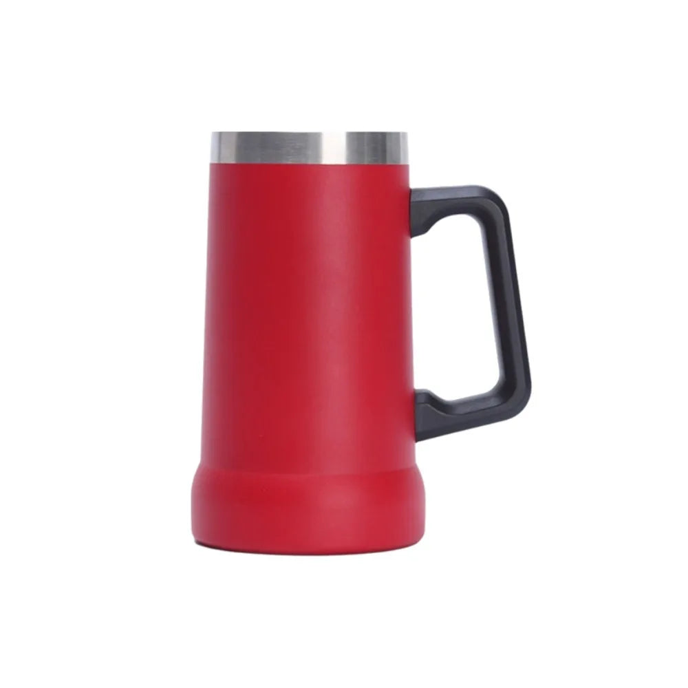 Household 24 OZ Thermal Drink Mug Big Capacity Stainless Steel Coffee Tumbler with Handle Vacuum Thermos Cup Summer