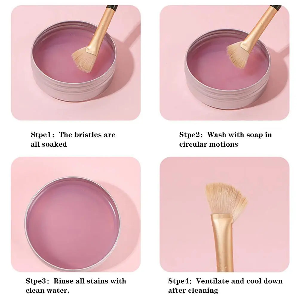 Makeup Brush Cleaner Soap /Silicone Mat, Deeply Cleans Cosmetic Color Removal for Synthetic & Natural Makeup Brushes & Sponges
