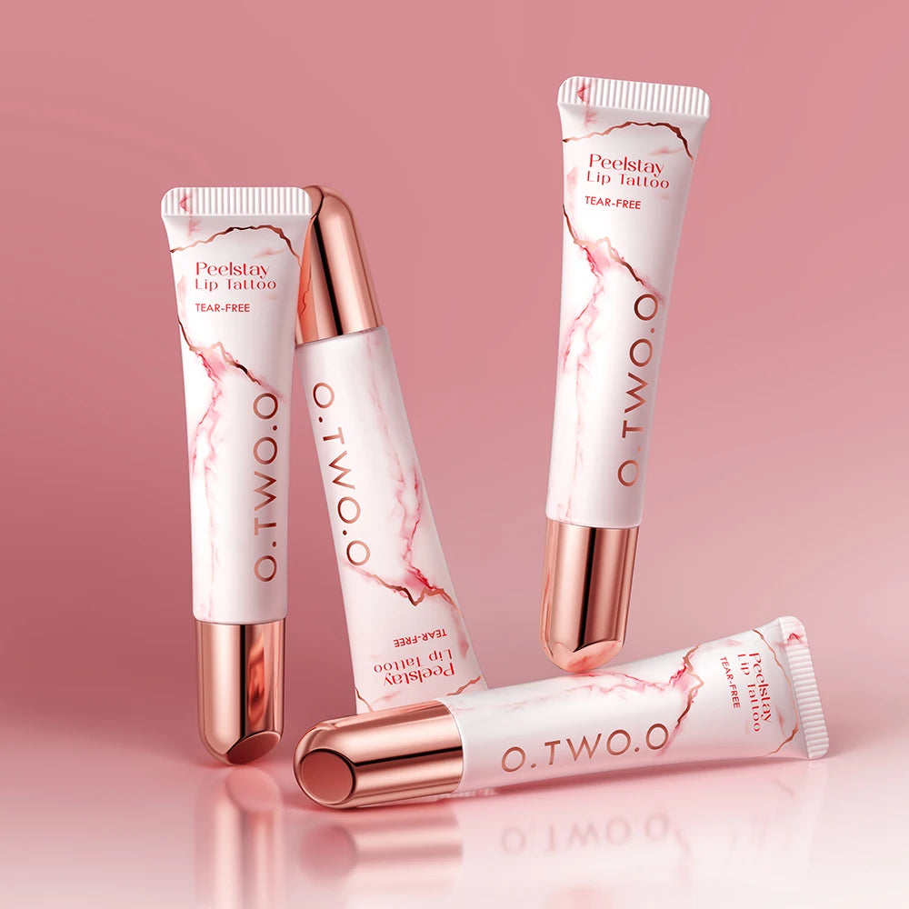 O.TWO.O Lip Stain Lip Tattoo Peel-off Highly Pigmented 48h Color-lock Waterproof Nourish Care Peel-off Lip Tint Lipstick Makeup