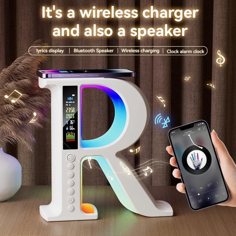 Bluetooth Speakers Wireless Charger with Portable Small Mini Speaker Color Atmosphere Lamp Multifunctional Rgb Night Light