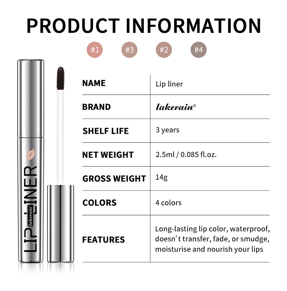 Lipliner Peel Off Lip Liner Stain Peel Off Lip Liner Tattoo Waterproof Matte Long-Lasting Brown Nude Lip Color Cosmetics Makeup