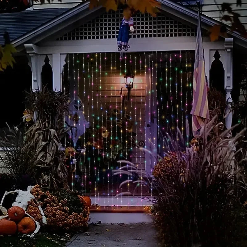 600/300/200/100LED Solar Curtain Lights Outdoor Fairy Lights LED Lights Christmas Wedding Decorations String Lights Garden Decor