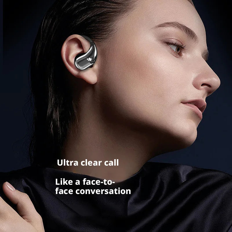 Bluetooth 5.4 Ear Hook Wireless Earphones TWS HiFi Stereo, Waterproof LED Display, Long Standby Touch Control Earbuds for Sports
