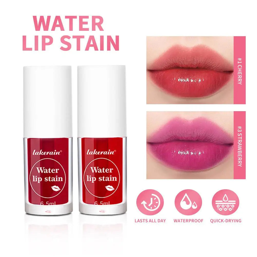 Lakerian Water Lip Stain Moisturizing Water Tint Lip Glaze Long Lasting Hydration Non-Stick Waterproof Lip Tint Natural Makeup