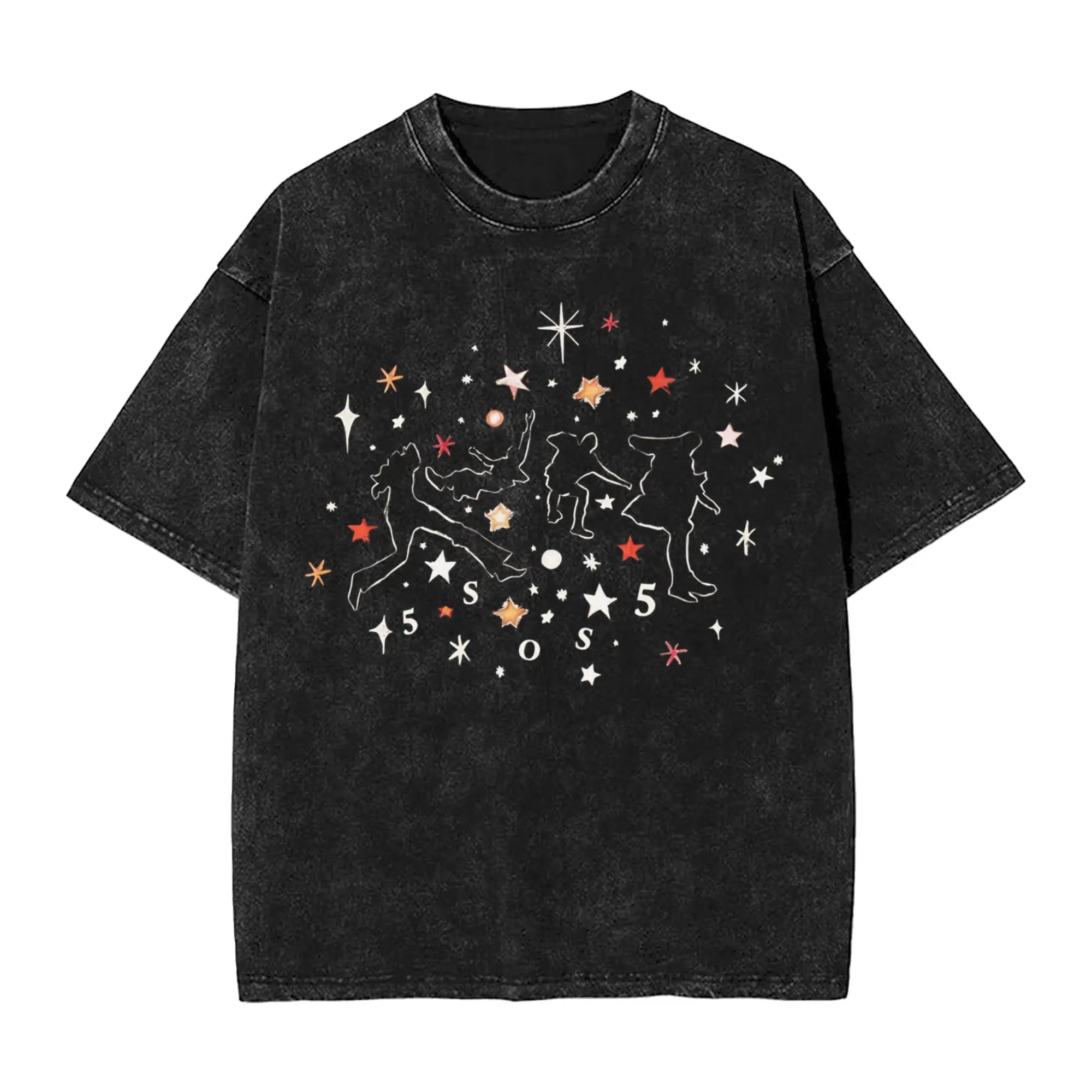 5 Seconds of Summer 5SOS T-Shirts for Men  Novelty Cotton Tees Round Neck Short Sleeve T Shirt Gift Idea Clothes